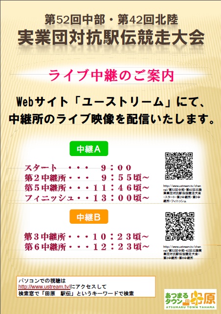 第５２回中部 第４２回北陸 実業団対抗駅伝競走大会ライブ中継のご案内 最新情報 渥美半島だより 渥美半島観光ビューロー公式サイト